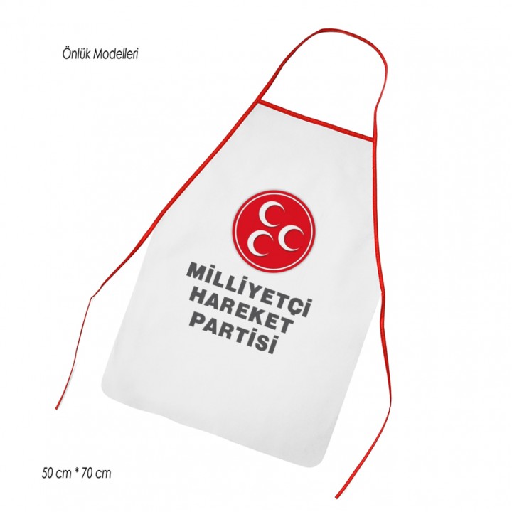 MHP Logolu Beyaz Kasap Önlüğü